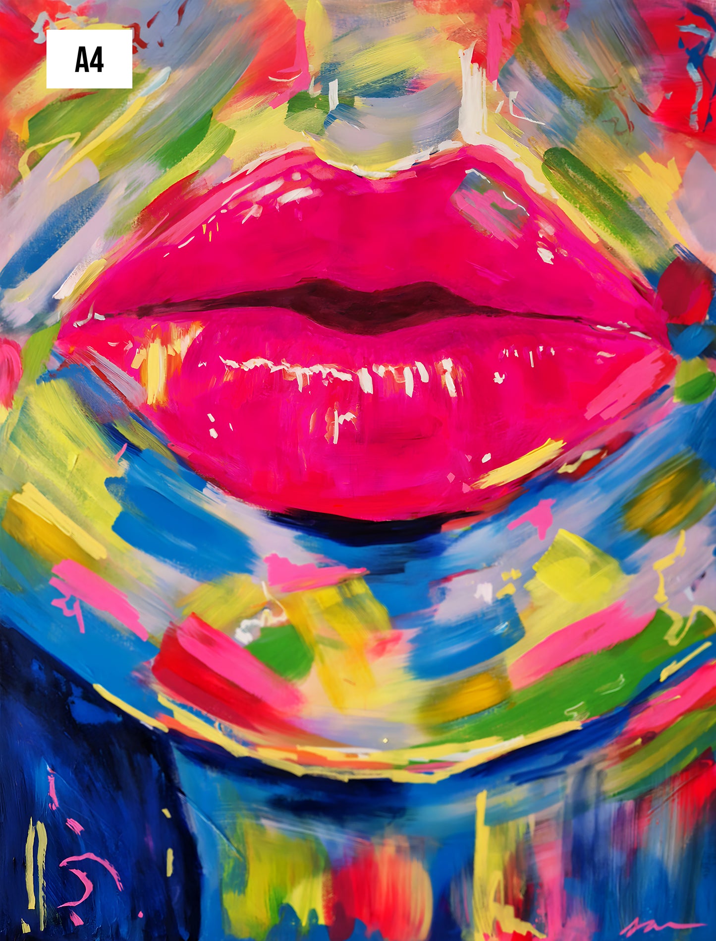 Elektrische Lippen A4 Kunstdruck
