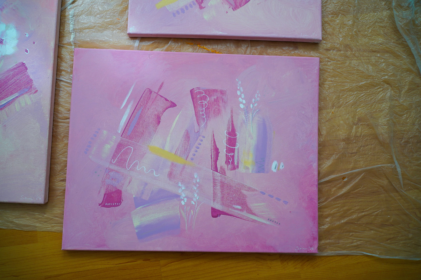 Elektrische Lippen Original Mixed Media Gemälde 60x80cm