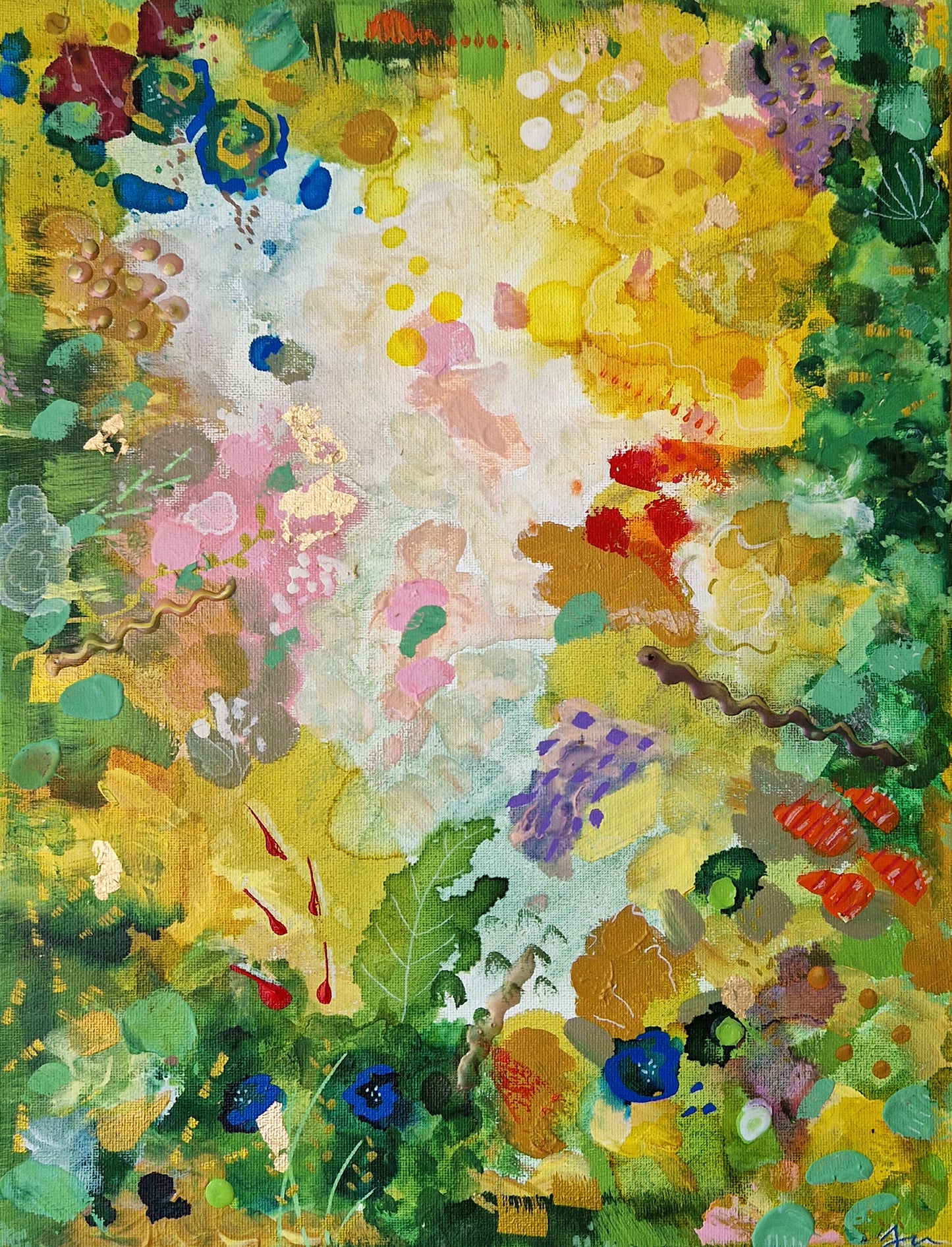 Elektrische Lippen Original Mixed Media Gemälde 60x80cm