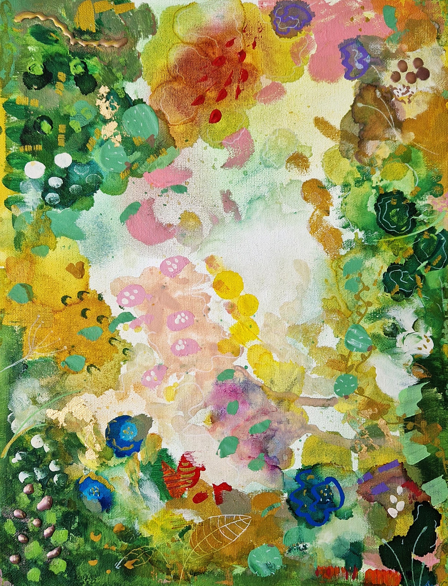 Elektrische Lippen Original Mixed Media Gemälde 60x80cm