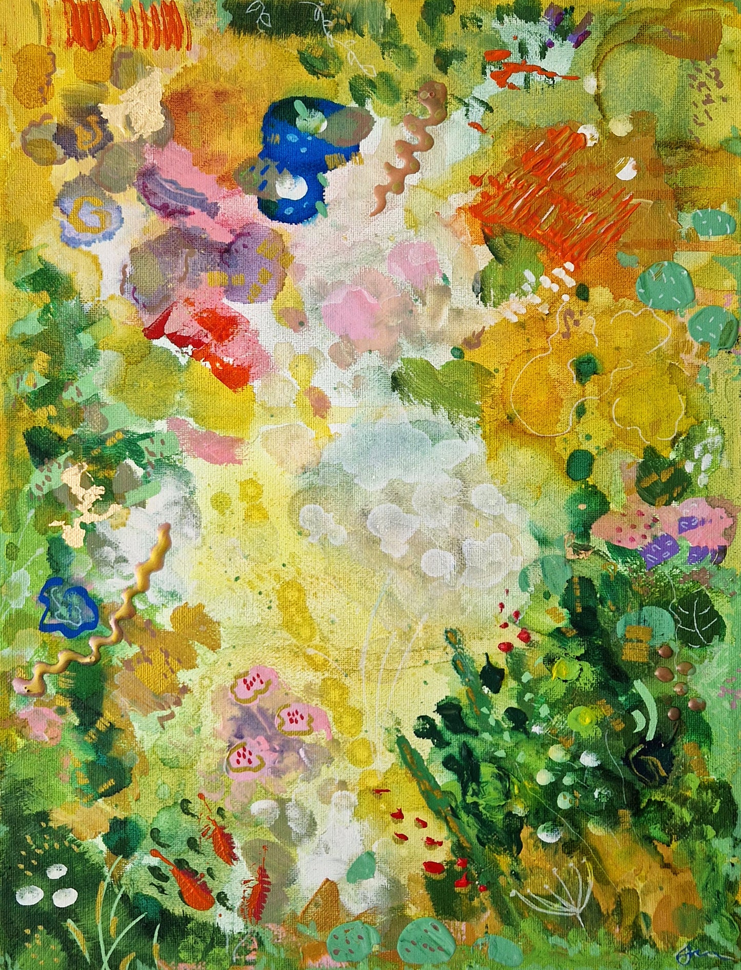 Elektrische Lippen Original Mixed Media Gemälde 60x80cm