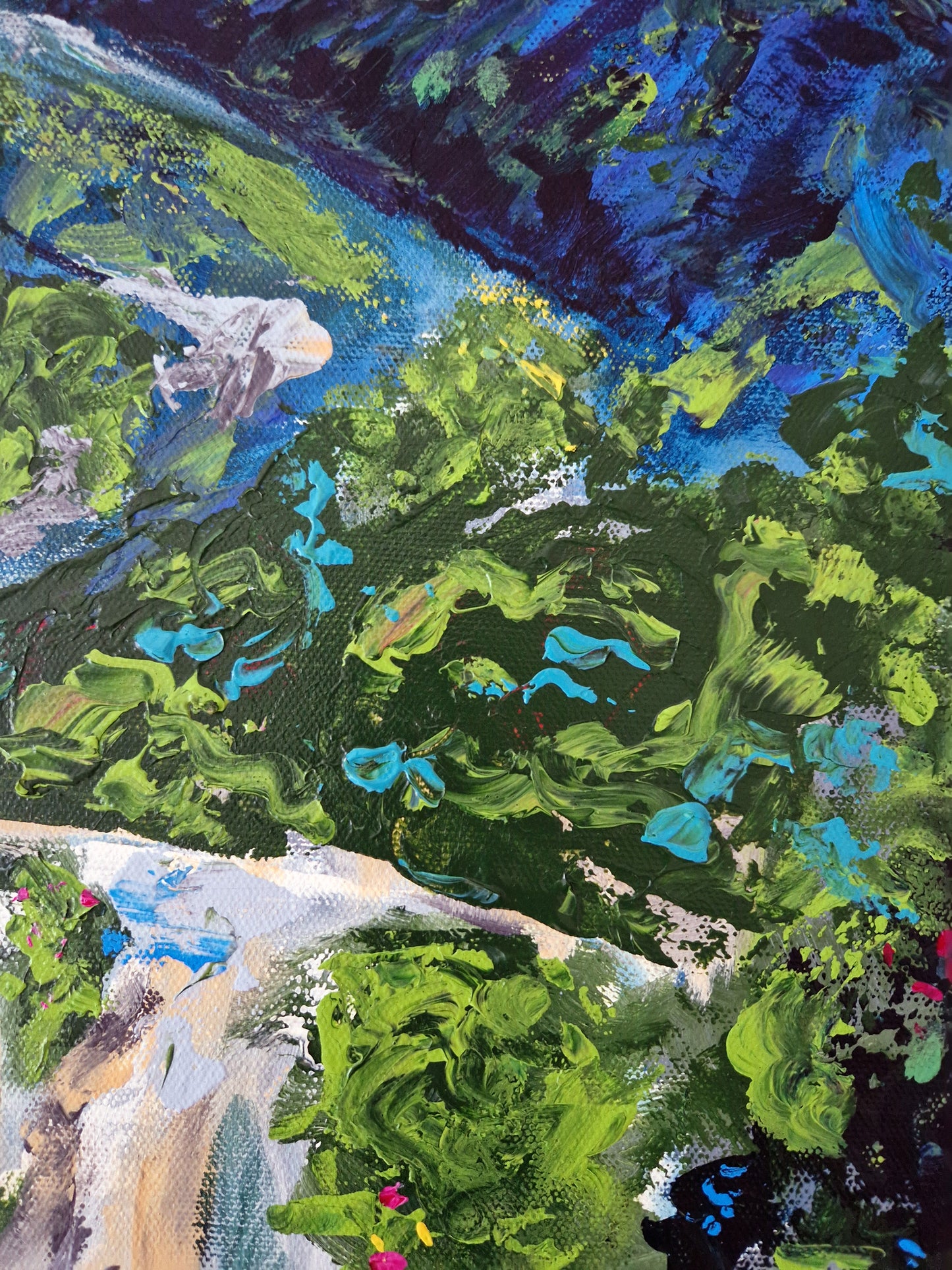 "Full Moon Escape" Original Acrylic Painting 80x80cm