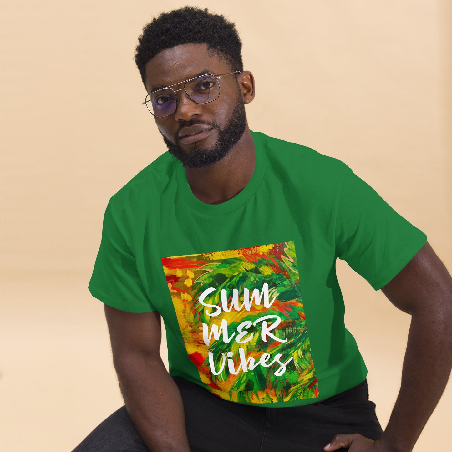 Multicolor Summer Vibes Unisex classic cotton t-shirt