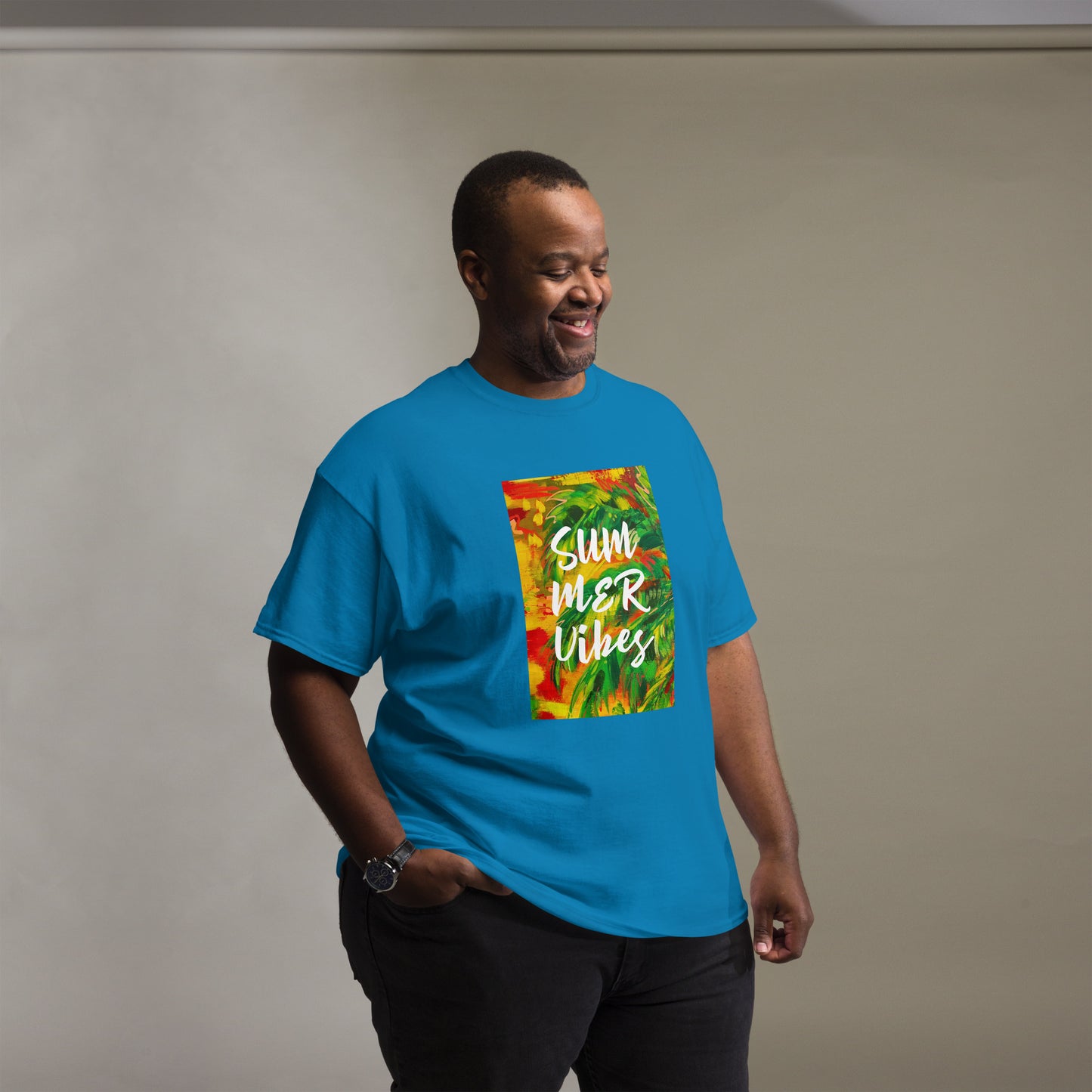 Multicolor Summer Vibes Unisex classic cotton t-shirt