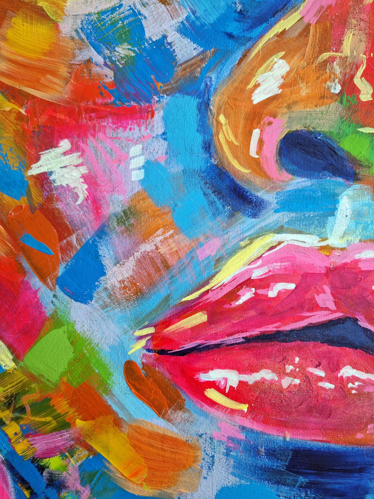 Electric Affair Original Mixed Media Gemälde 60x80cm