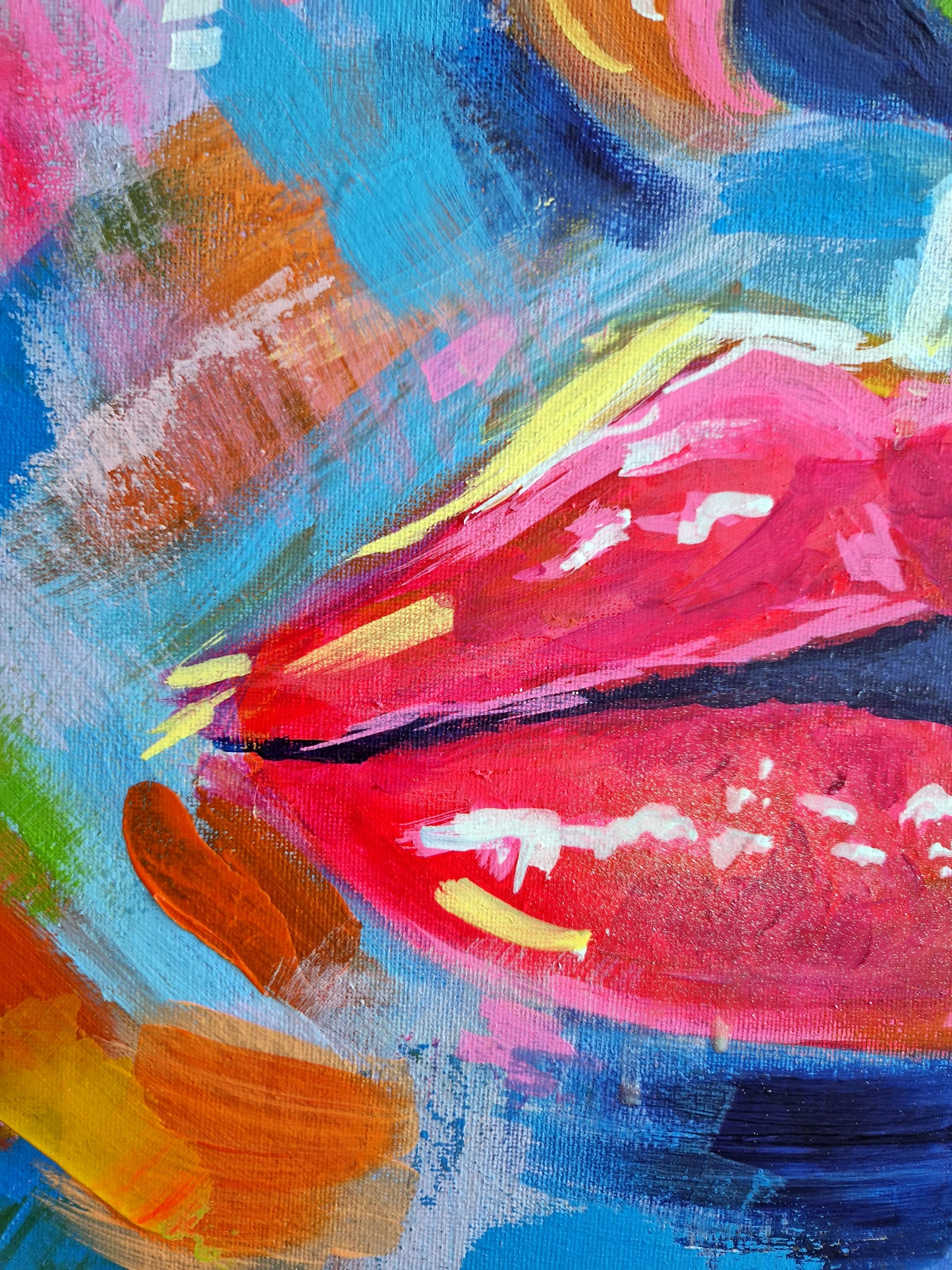 Electric Affair Original Mixed Media Gemälde 60x80cm