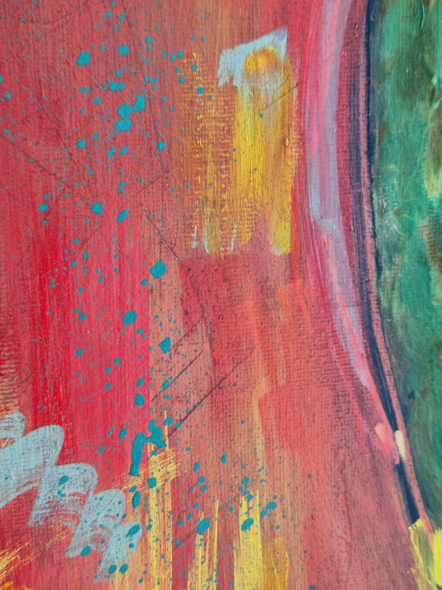 "Parrot on Abstract" Original Oil Painting 40x50cm