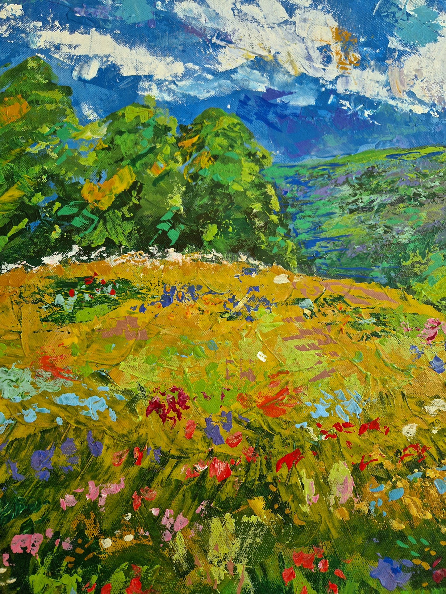 "Meadows Remember Who We Were" Original Acrylic Painting 80x80cm