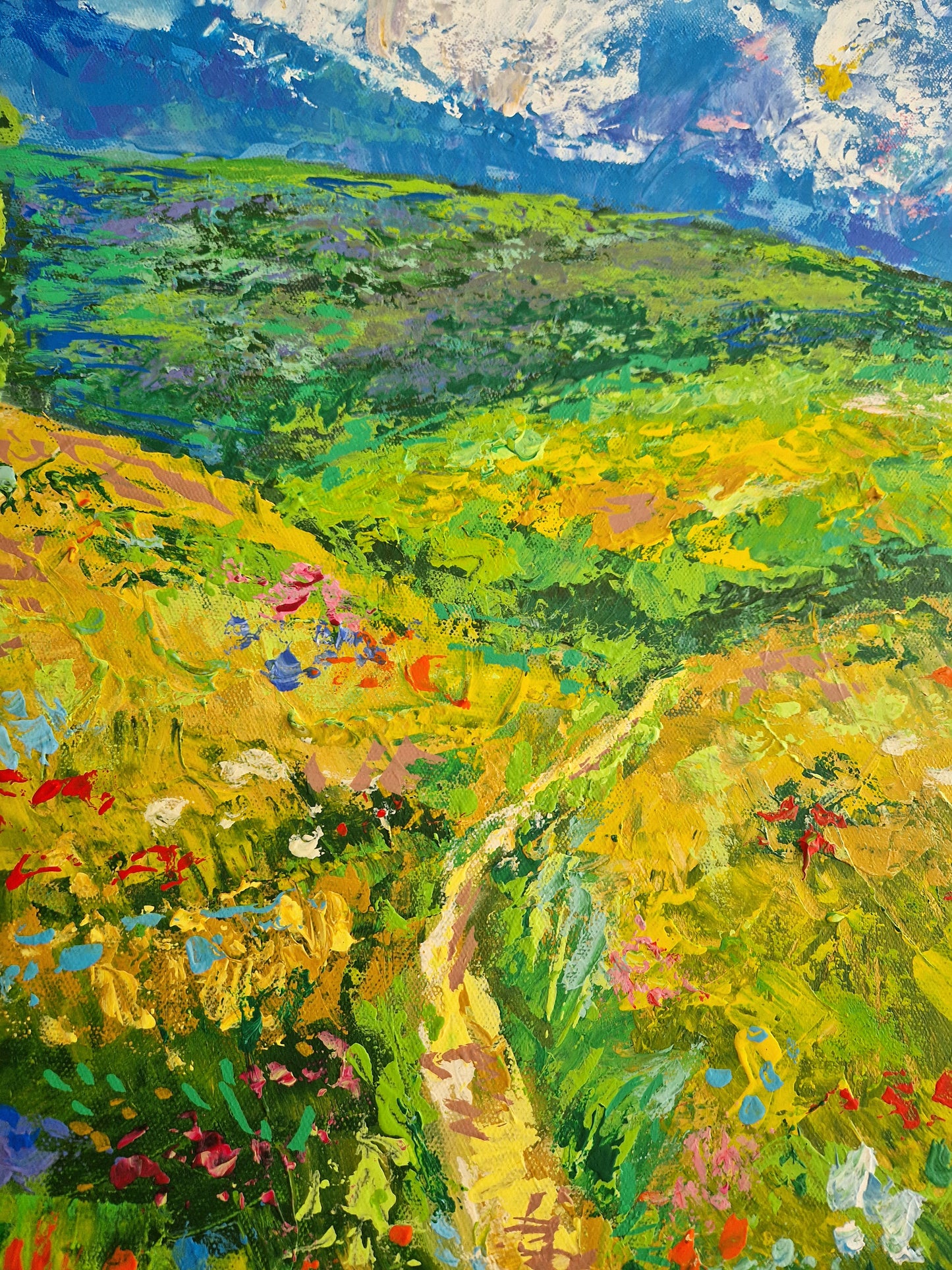 "Meadows Remember Who We Were" Original Acrylic Painting 80x80cm