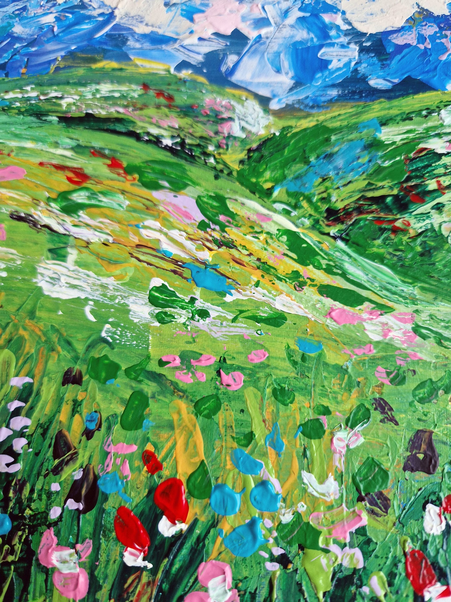 "Spring Unfolding" Original Acrylic Painting 20x20cm