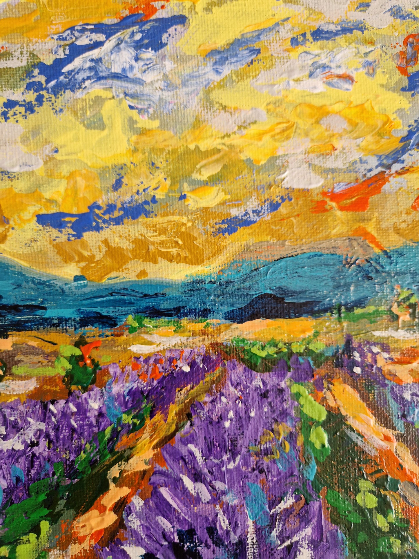 "The Violet Path" Original Acrylic Painting 20x20cm