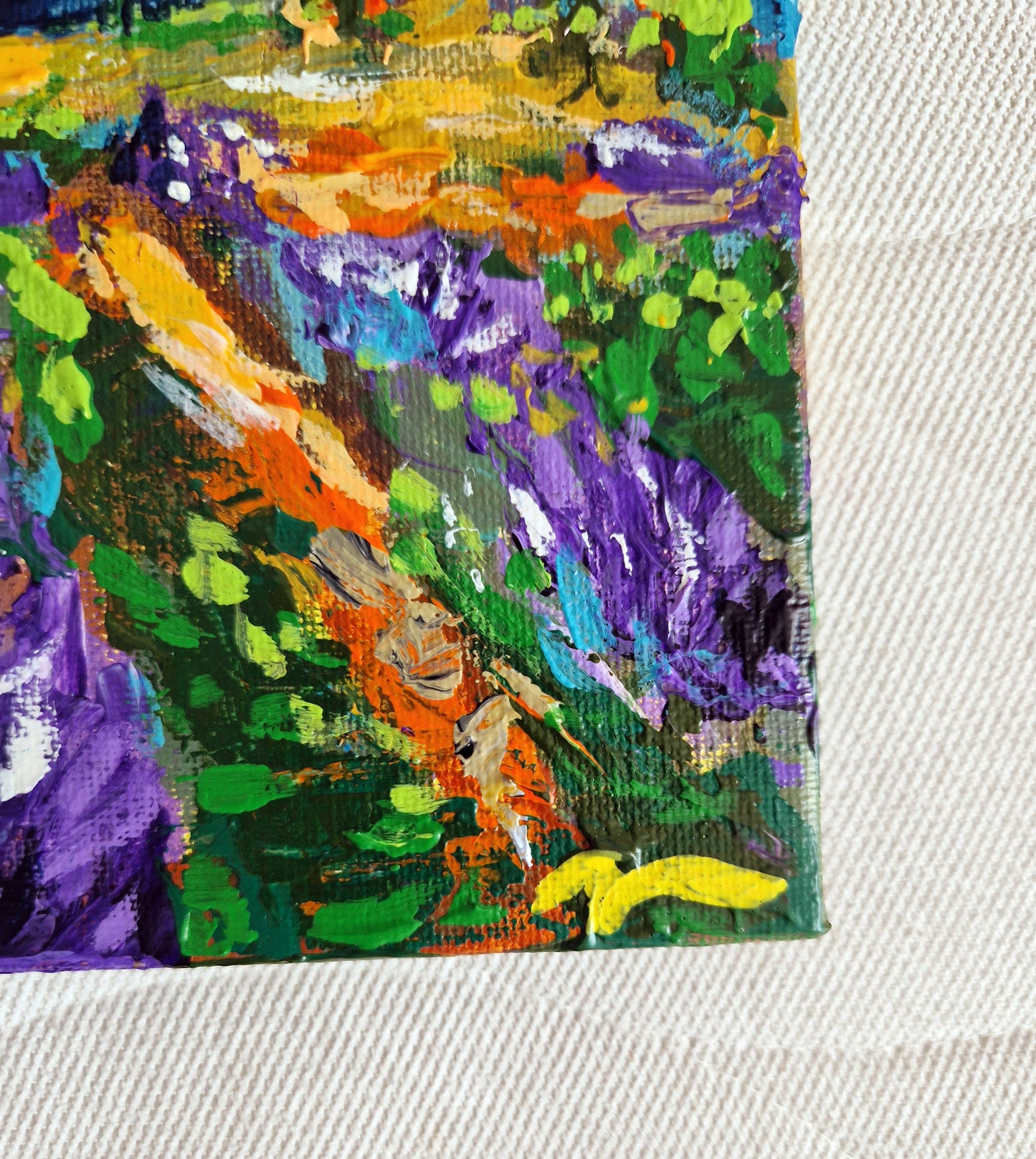 "The Violet Path" Original Acrylic Painting 20x20cm