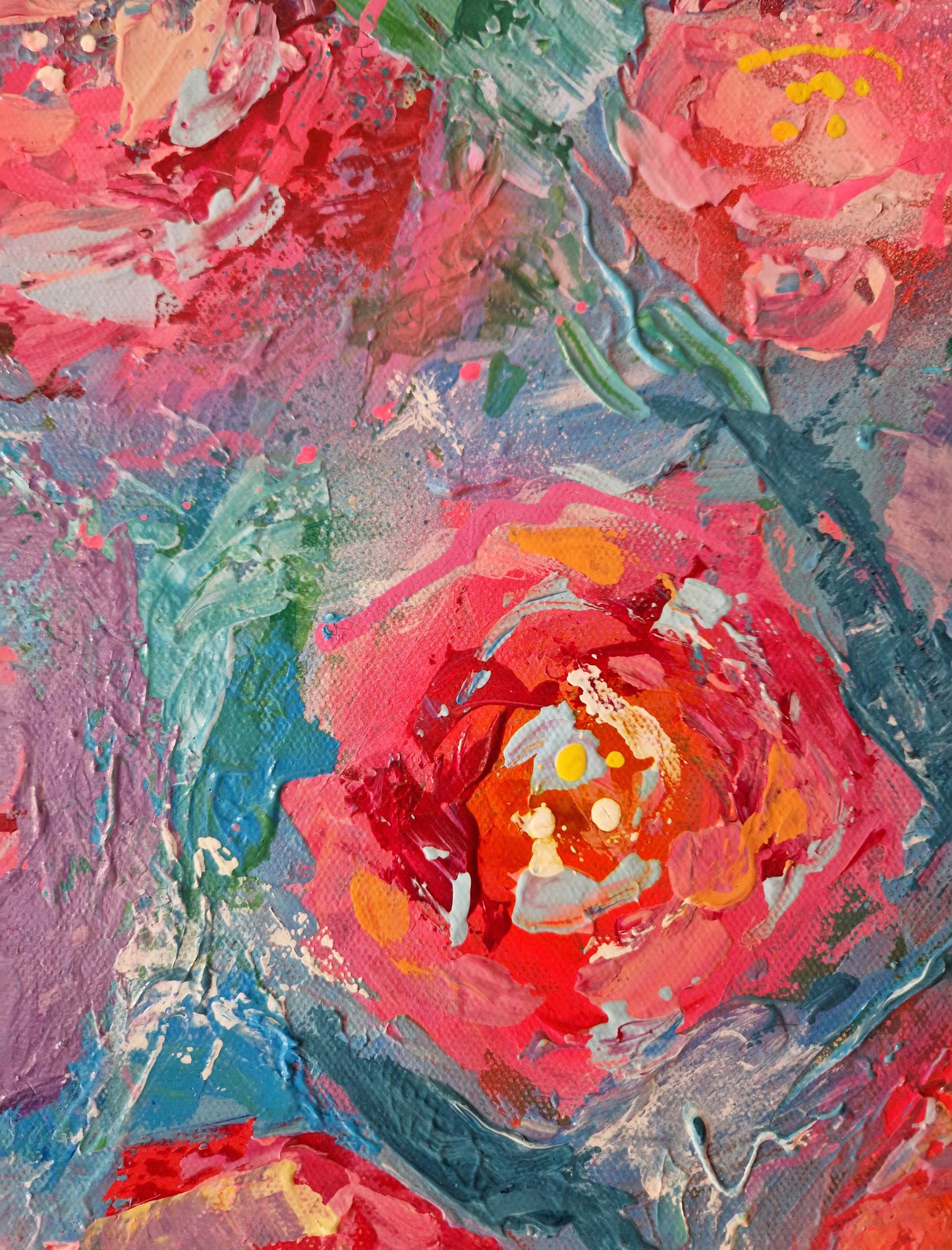 "Zurich Fountain in Spring" Original Acrylic Painting 50x60cm