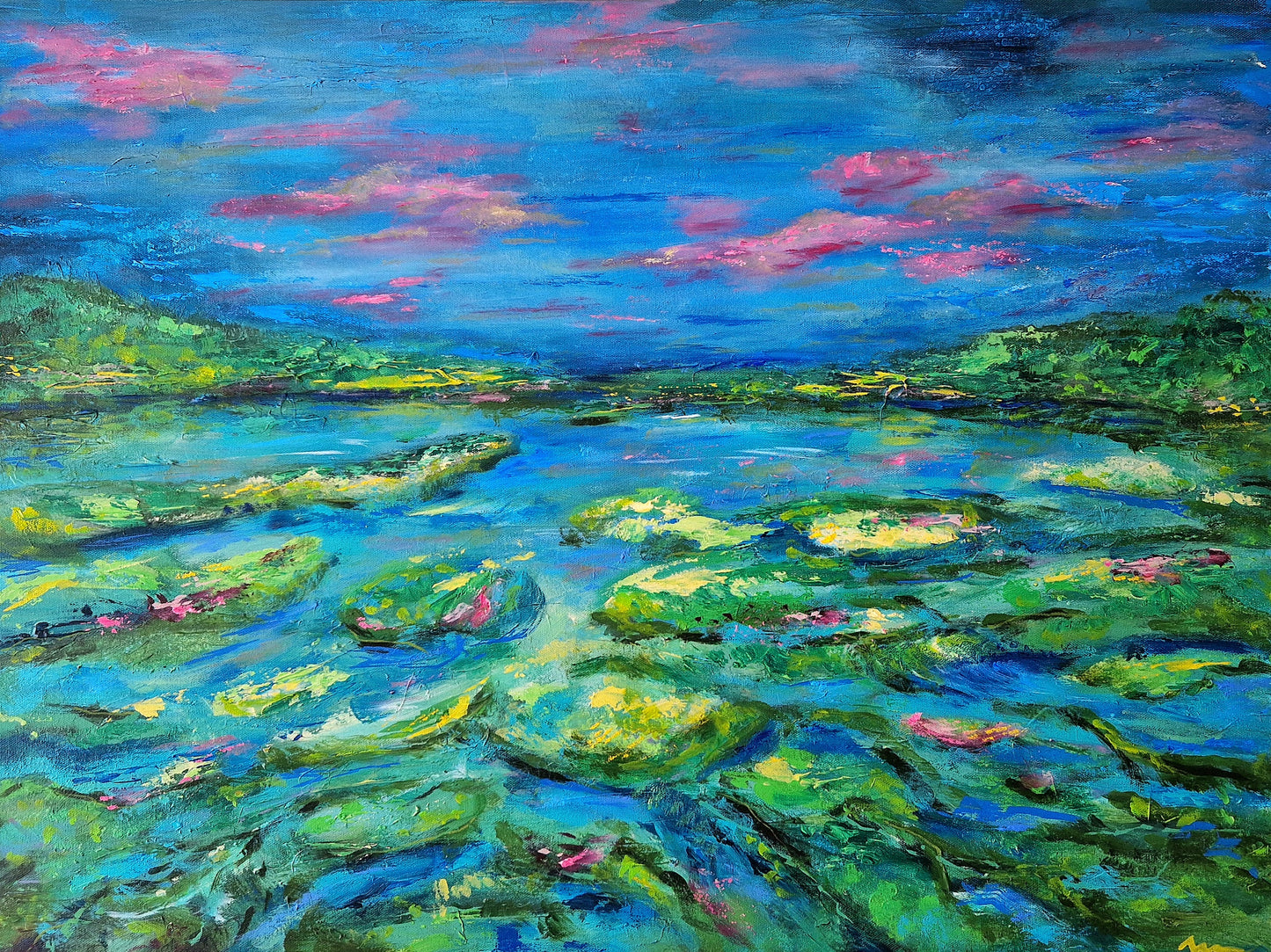 "Love Floated Here Once" Original Mixed Media Painting 60x80cm