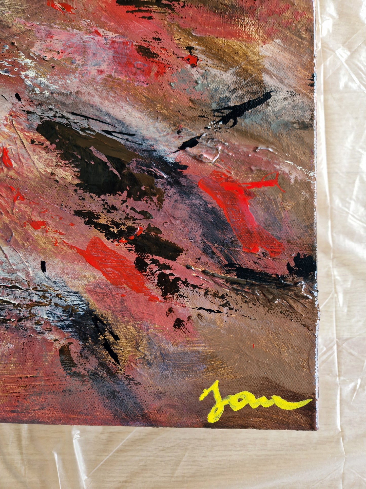 "The Quiet Between Fires" Original Mixed Media Painting 100x80cm
