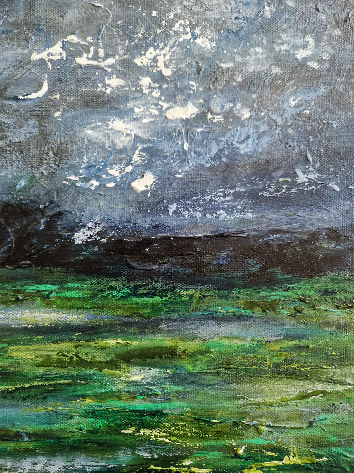 "Under the Restless Sky" Original Mixed Media Painting 40x40cm