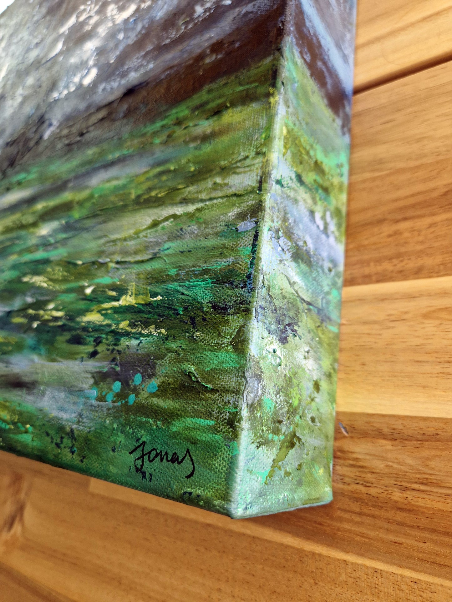 "Under the Restless Sky" Original Mixed Media Painting 40x40cm
