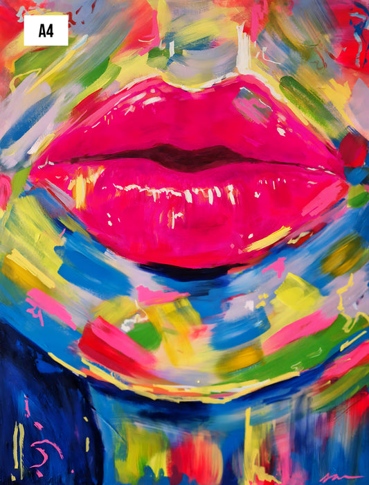 Elektrische Lippen A4 Kunstdruck