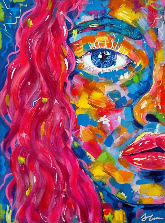 "Electric Affair" Original Mixed Media Painting 60x80cm