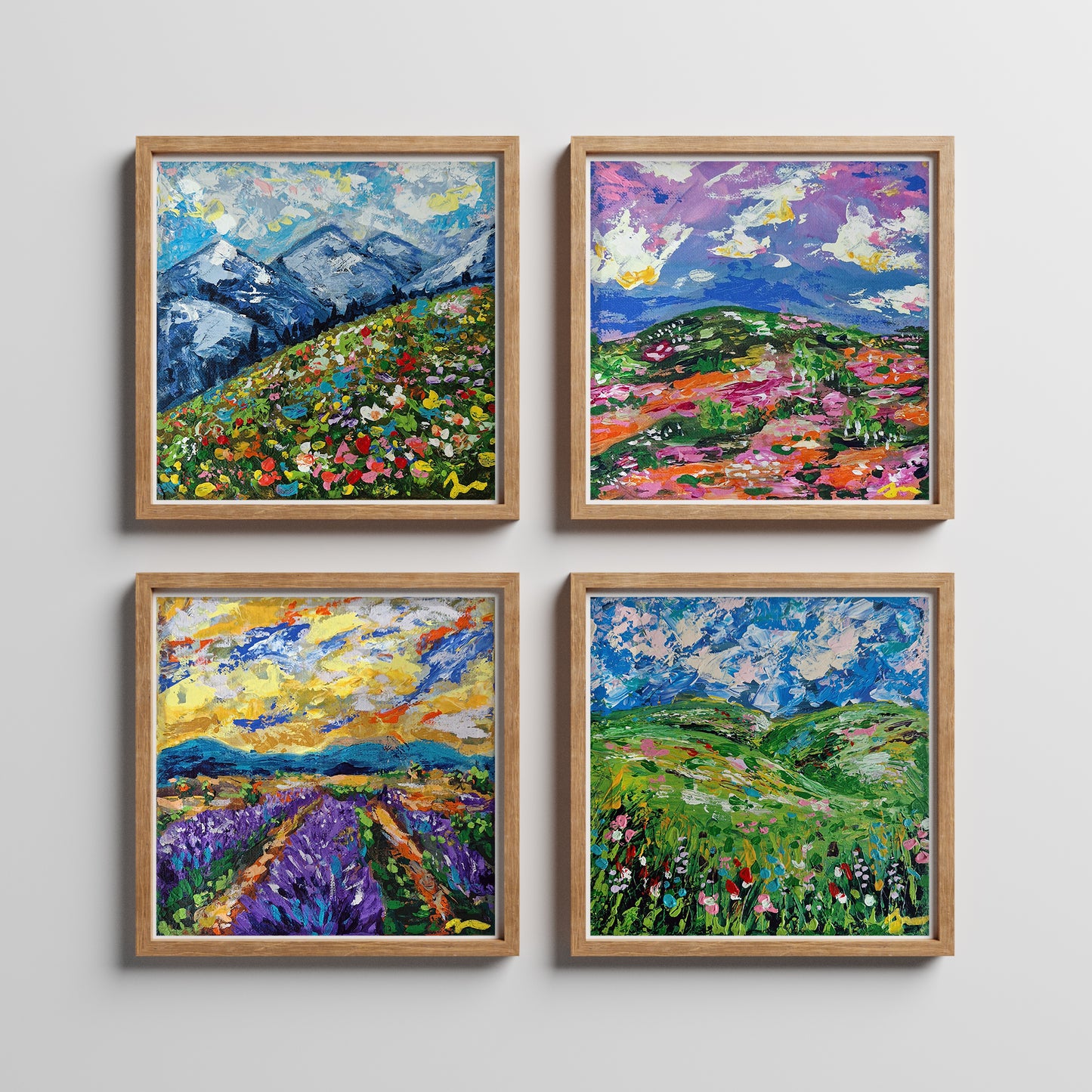 "The Violet Path" Original Acrylic Painting 20x20cm