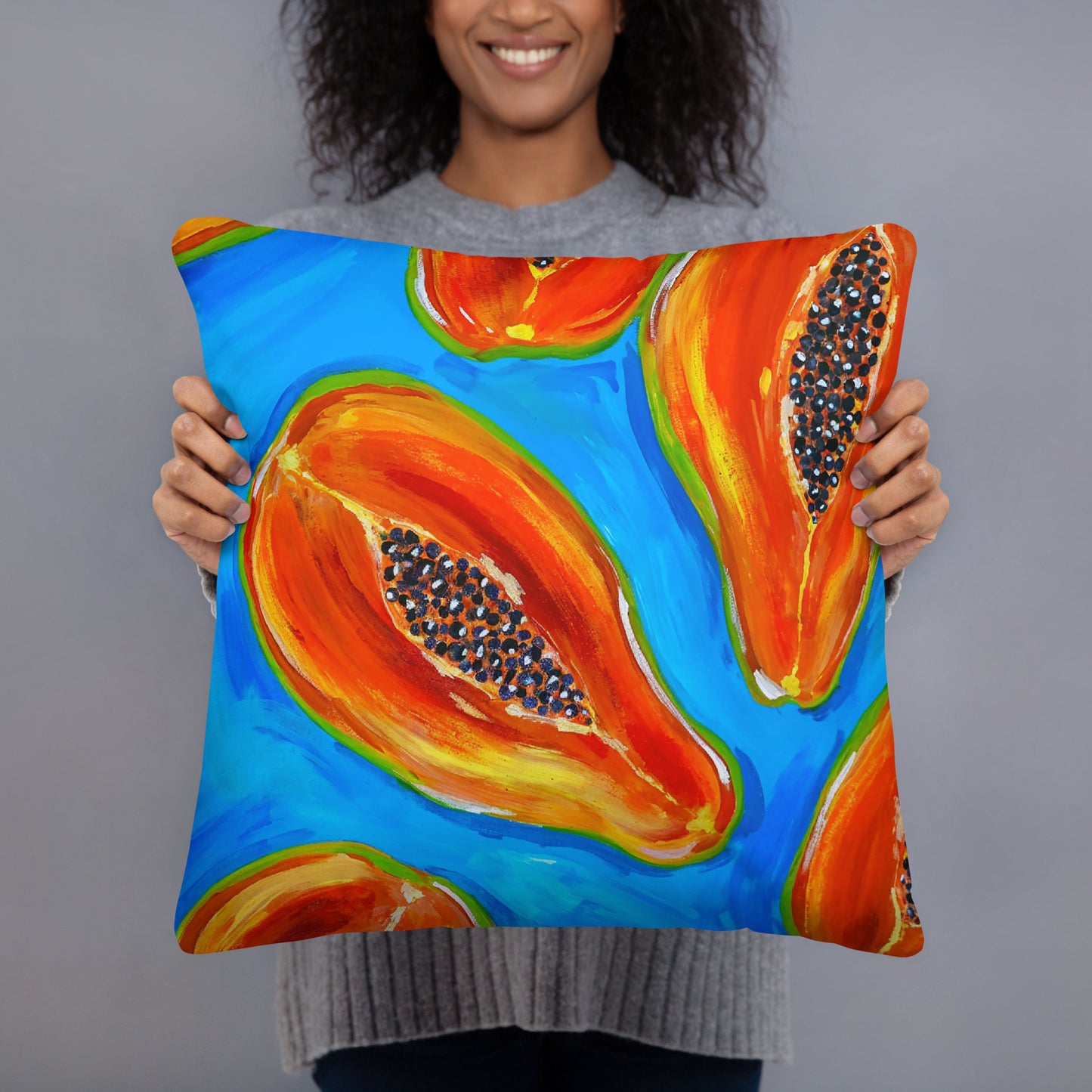 Papaya Kissen im exotischen Stil