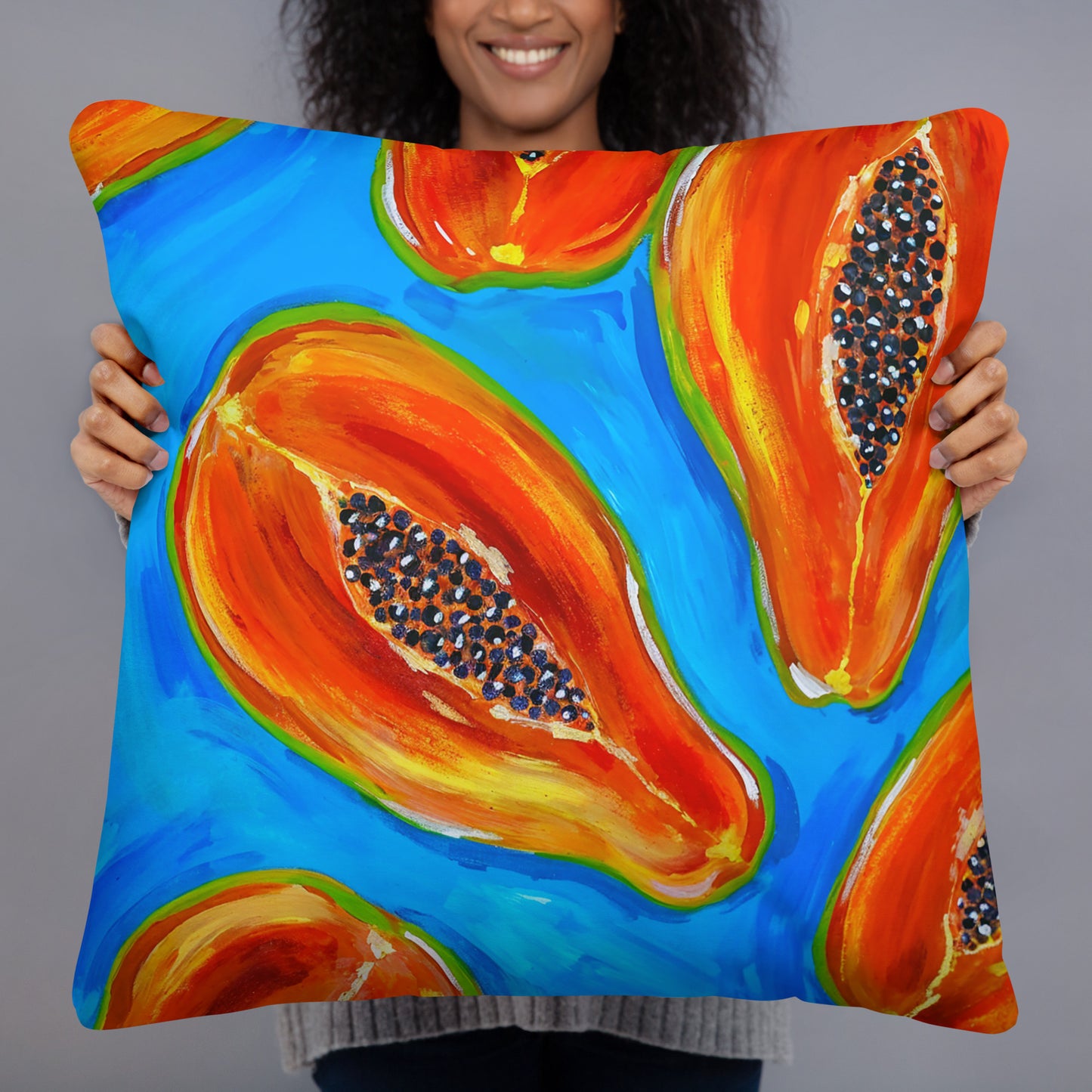 Papaya Kissen im exotischen Stil