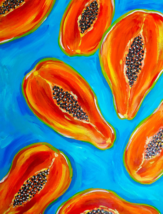 Papaya Split Art Print (size in inch)