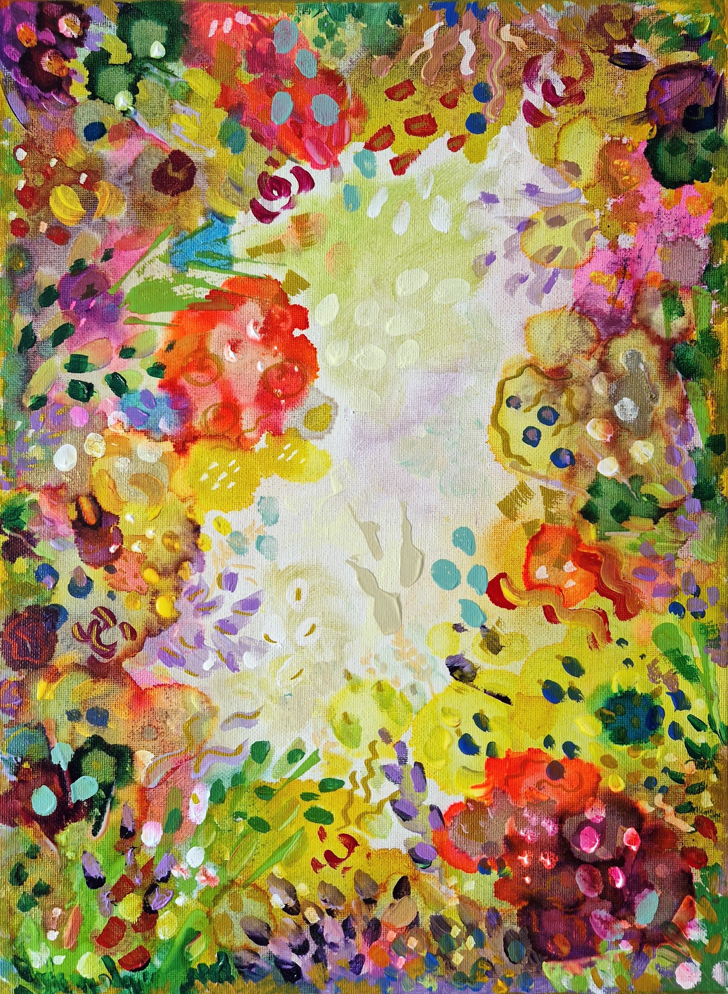 Elektrische Lippen Original Mixed Media Gemälde 60x80cm