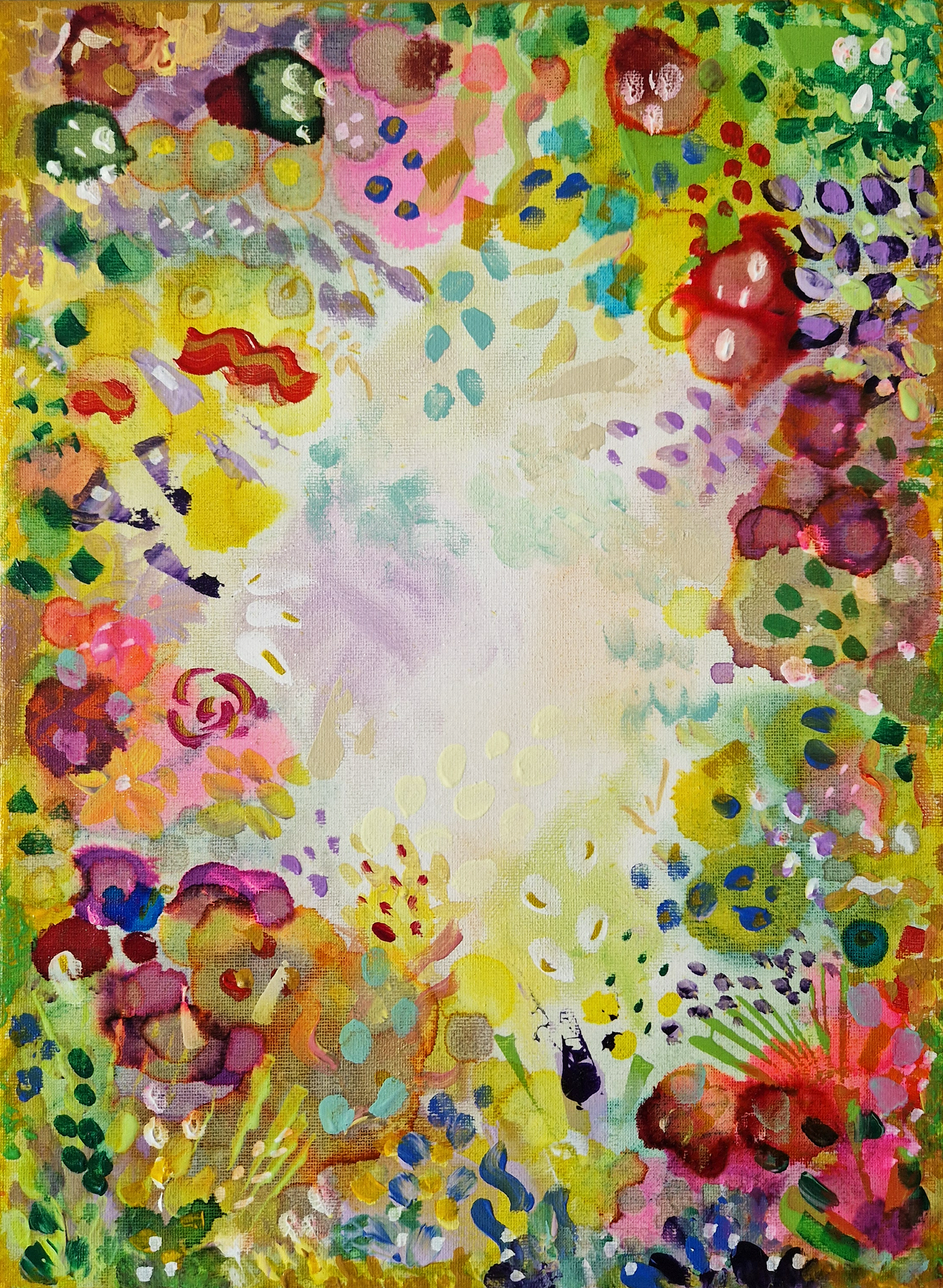 Elektrische Lippen Original Mixed Media Gemälde 60x80cm