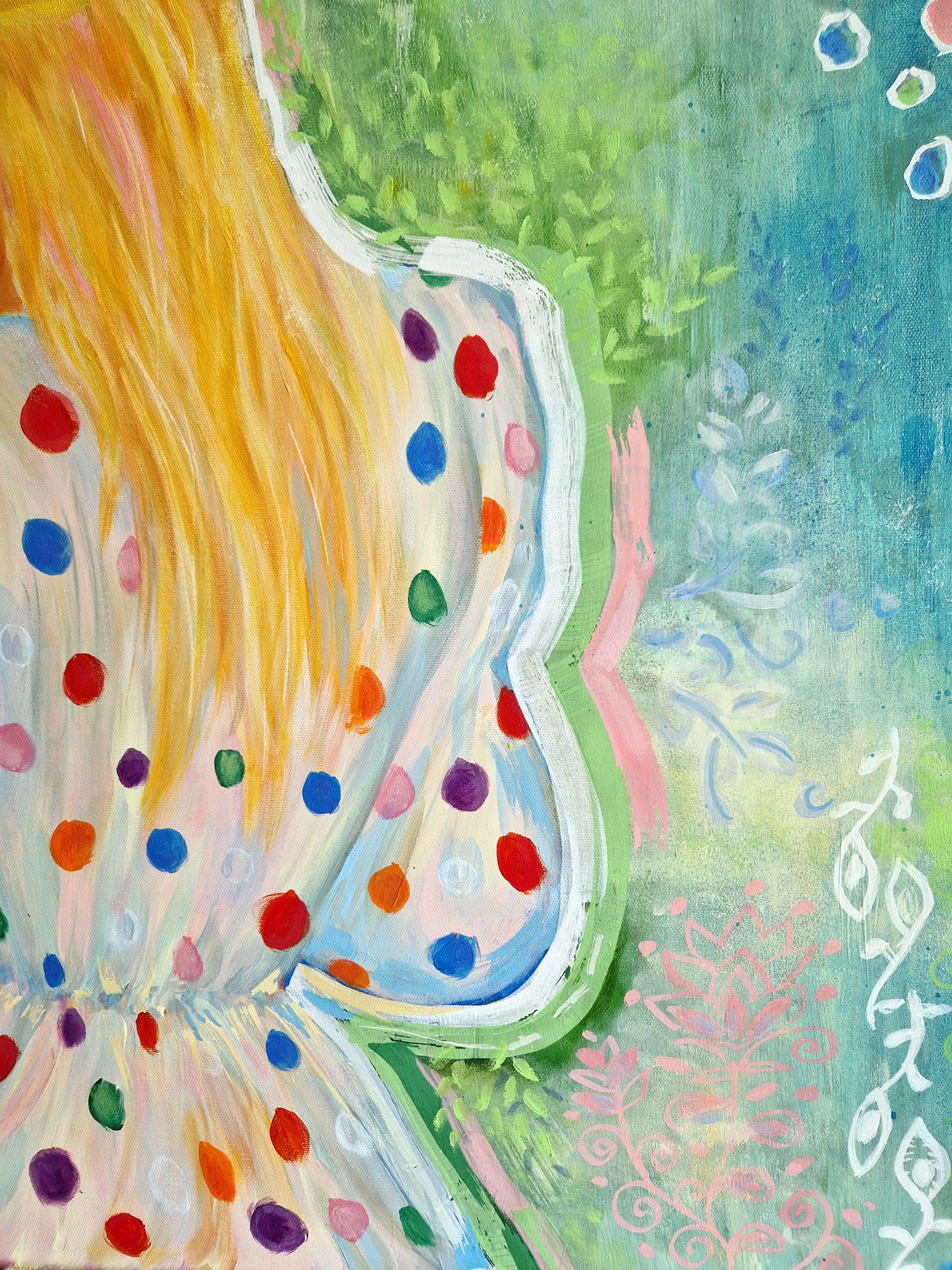 Elektrische Lippen Original Mixed Media Gemälde 60x80cm