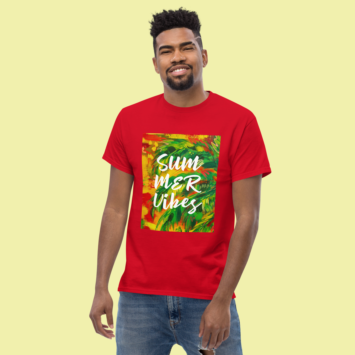 Multicolor Summer Vibes Unisex classic cotton t-shirt
