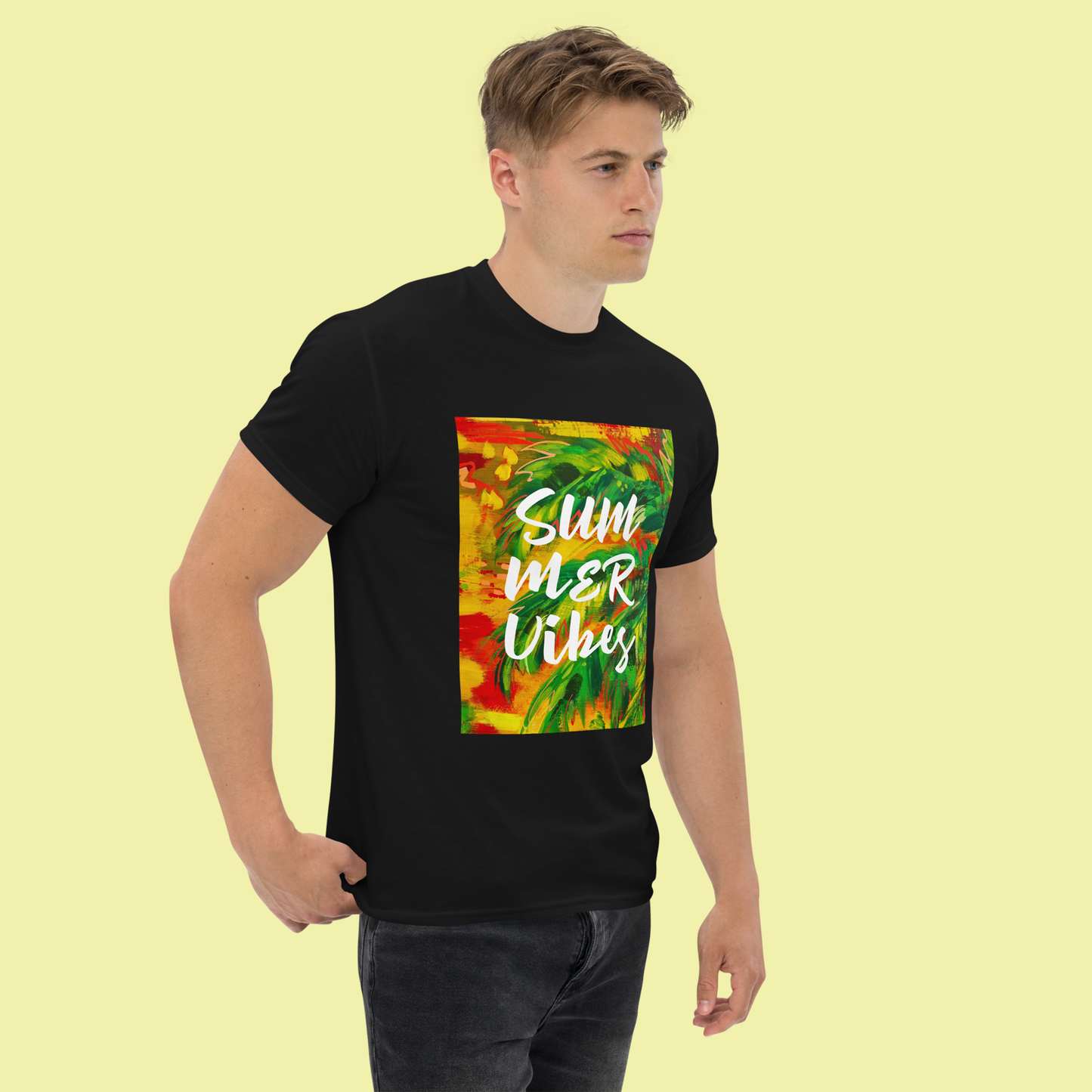 Multicolor Summer Vibes Unisex classic cotton t-shirt