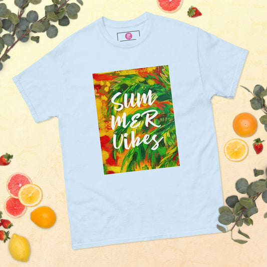 Multicolor Summer Vibes Unisex classic cotton t-shirt