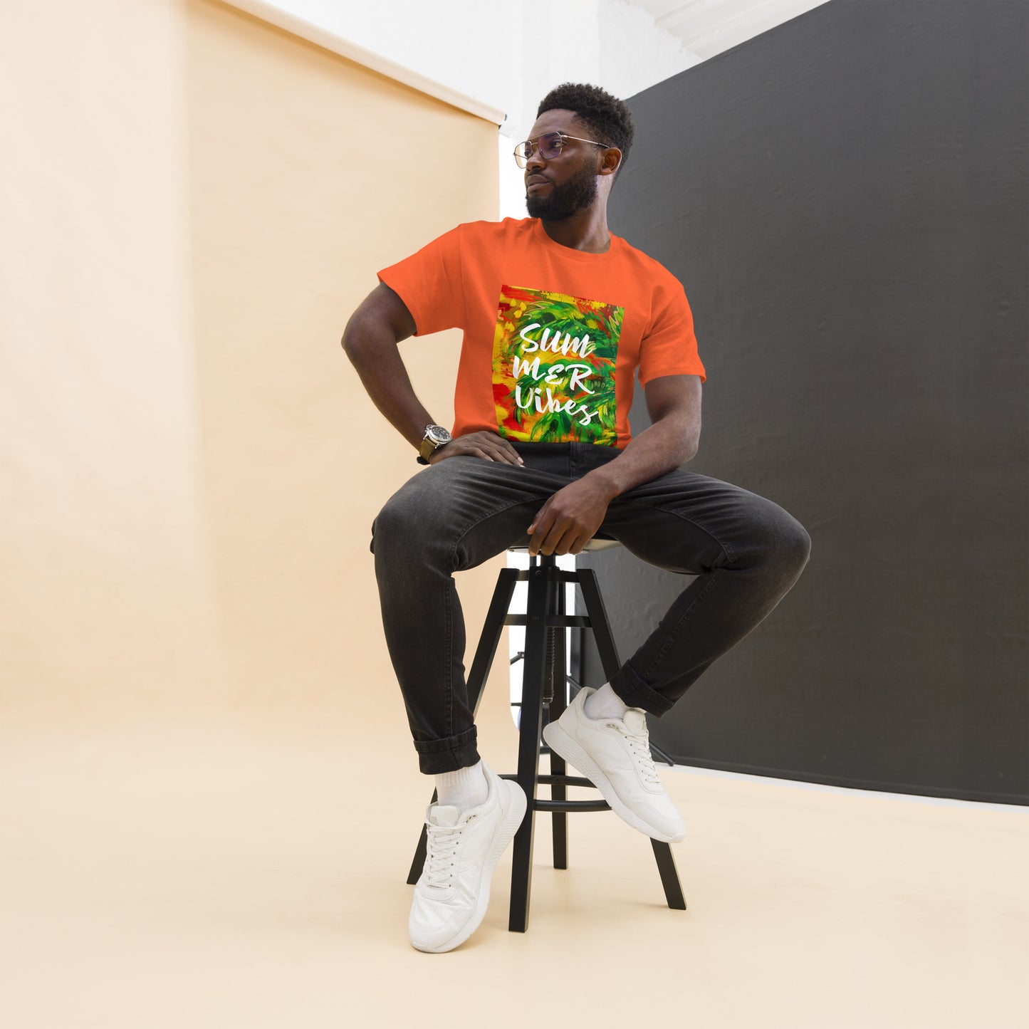Multicolor Summer Vibes Unisex classic cotton t-shirt