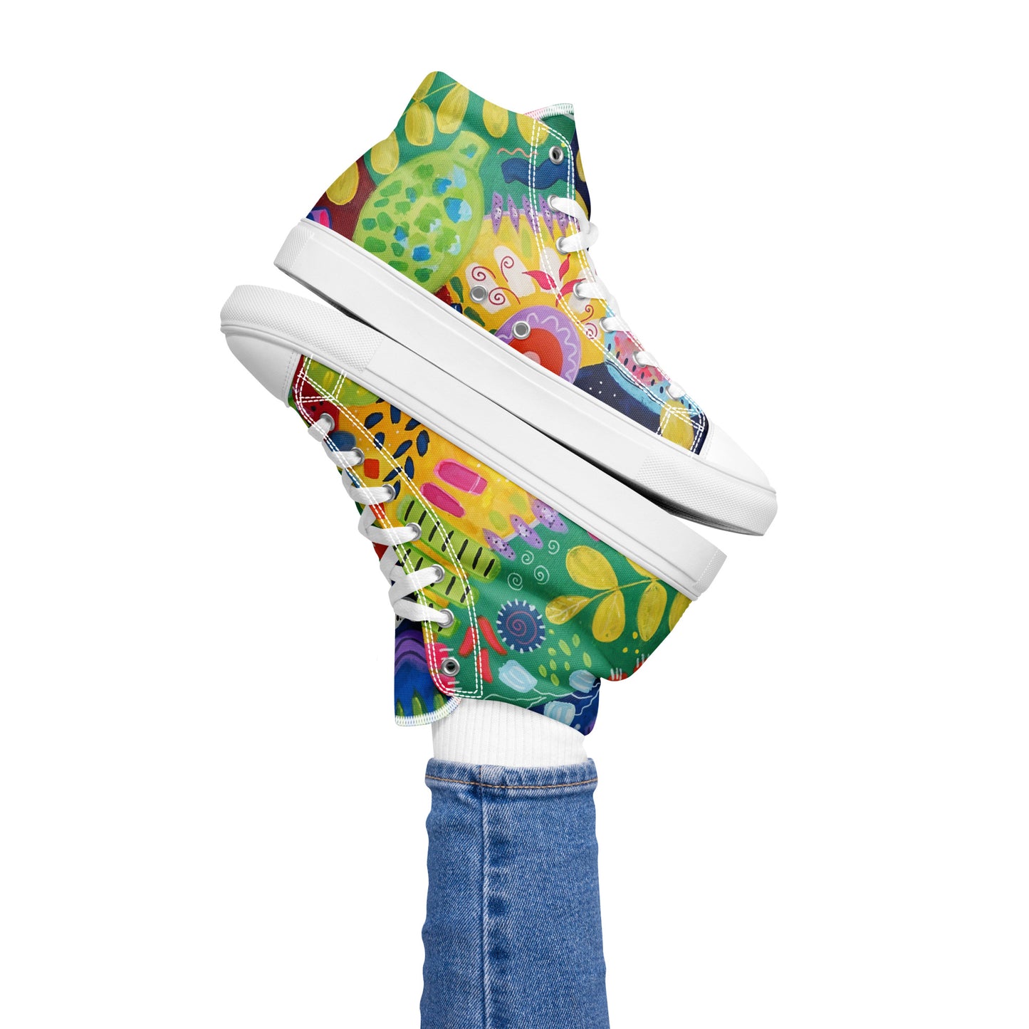 Flea Market Art Women’s high top canvas shoes